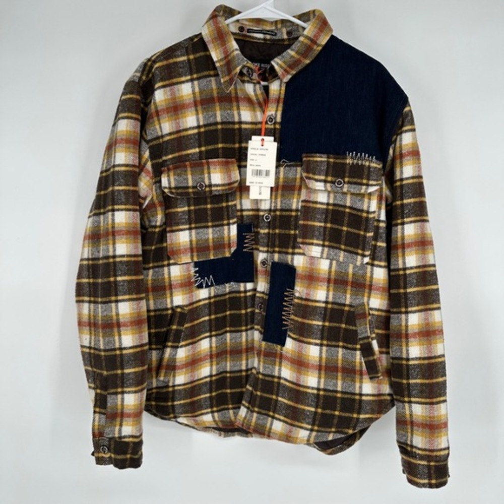 NWT Smoke Rise Timber Plaid Patchwork Quilted Shirt Jacket‎ Mens Large $130